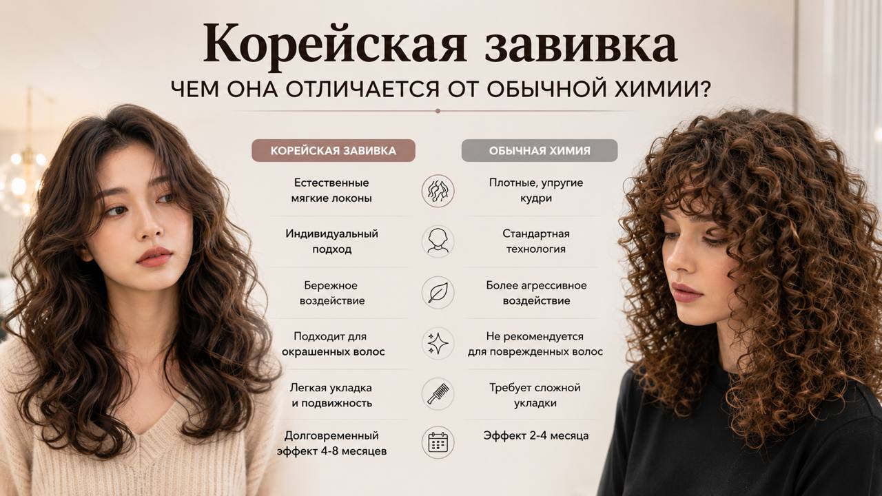 Корейская завивка: чем она отличается от обычной химии?